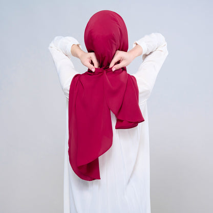 [As-Is] Instant Tag n' Go Shawl l Chiffon Silk in Cherry