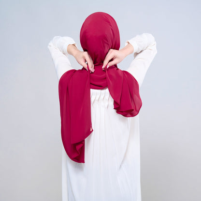 [As-Is] Instant Tag n' Go Shawl l Chiffon Silk in Cherry