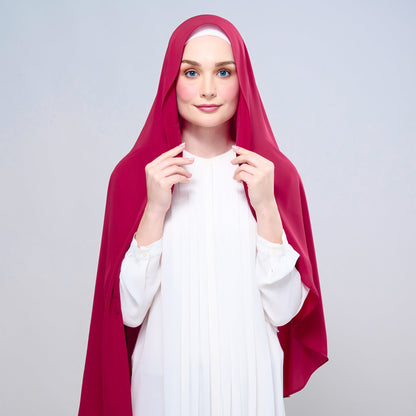 [As-Is] Instant Tag n' Go Shawl l Chiffon Silk in Cherry