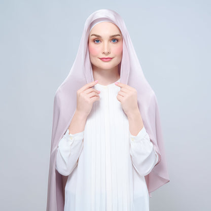[As-Is] Instant Tag n' Go Shawl l Satin Silk in Cool Taupe
