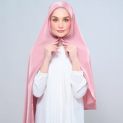 [As-Is] Instant Tag n' Go Shawl l Satin Silk in Dusty Pink
