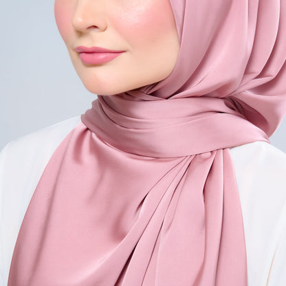 [As-Is] Instant Tag n' Go Shawl l Satin Silk in Dusty Pink