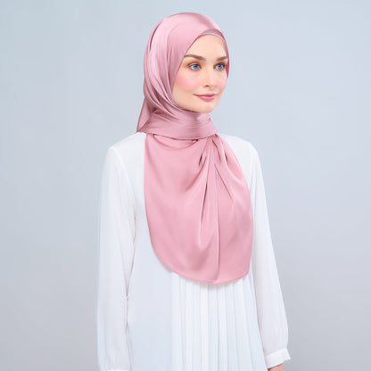 [As-Is] Instant Tag n' Go Shawl l Satin Silk in Dusty Pink