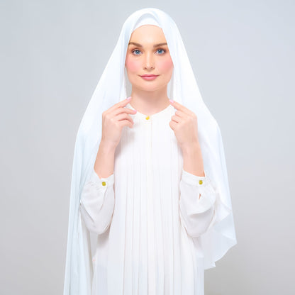 [As-Is] Instant Tag n' Go Shawl l Satin Silk in Bridal White