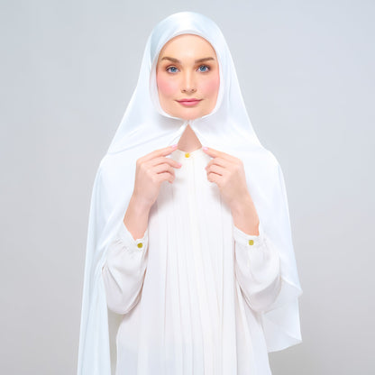 [As-Is] Instant Tag n' Go Shawl l Satin Silk in Bridal White