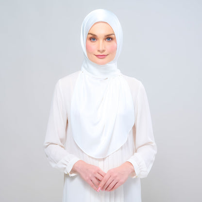 [As-Is] Instant Tag n' Go Shawl l Satin Silk in Bridal White