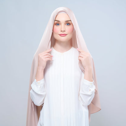[As-Is] Instant Tag n' Go Shawl l Satin Silk in Linen Taupe