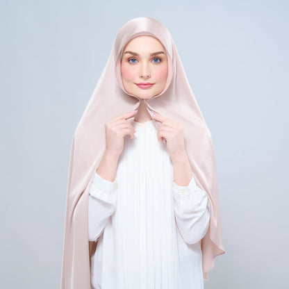 [As-Is] Instant Tag n' Go Shawl l Satin Silk in Linen Taupe