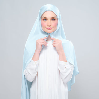 [As-Is] Instant Tag n' Go Shawl l Satin Silk in Mint Blue
