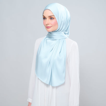 [As-Is] Instant Tag n' Go Shawl l Satin Silk in Mint Blue
