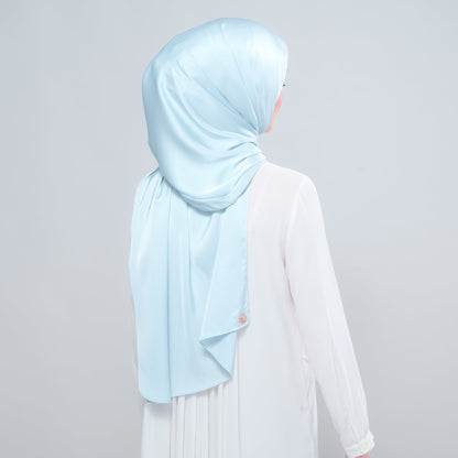 [As-Is] Instant Tag n' Go Shawl l Satin Silk in Mint Blue