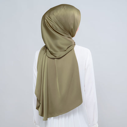 [As-Is] Instant Tag n' Go Shawl l Satin Silk in Olive