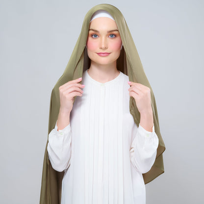 [As-Is] Instant Tag n' Go Shawl l Satin Silk in Olive
