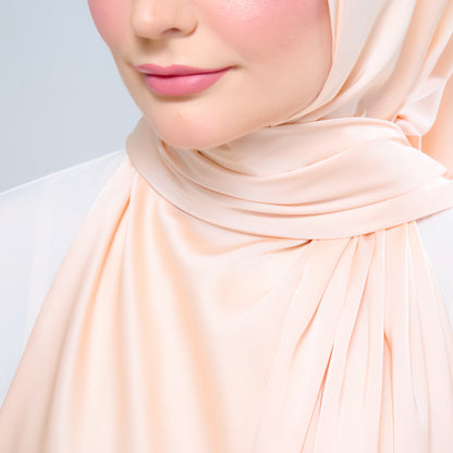 [As-Is] Instant Tag n' Go Shawl l Satin Silk in Soft Apricot