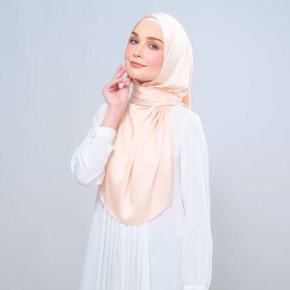 [As-Is] Instant Tag n' Go Shawl l Satin Silk in Soft Apricot