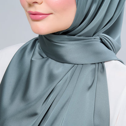 [As-Is] Instant Tag n' Go Shawl l Satin Silk in Sea Green