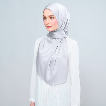 [As-Is] Instant Tag n' Go Shawl l Satin Silk in Silver