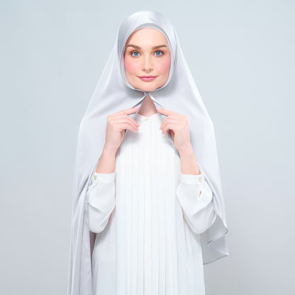 Instant Tag n' Go Shawl | Satin Silk in Silver