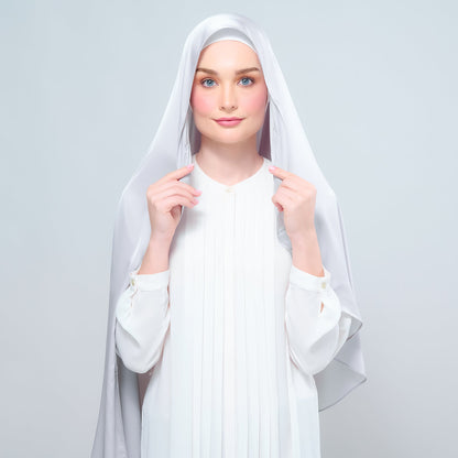 [As-Is] Instant Tag n' Go Shawl l Satin Silk in Silver