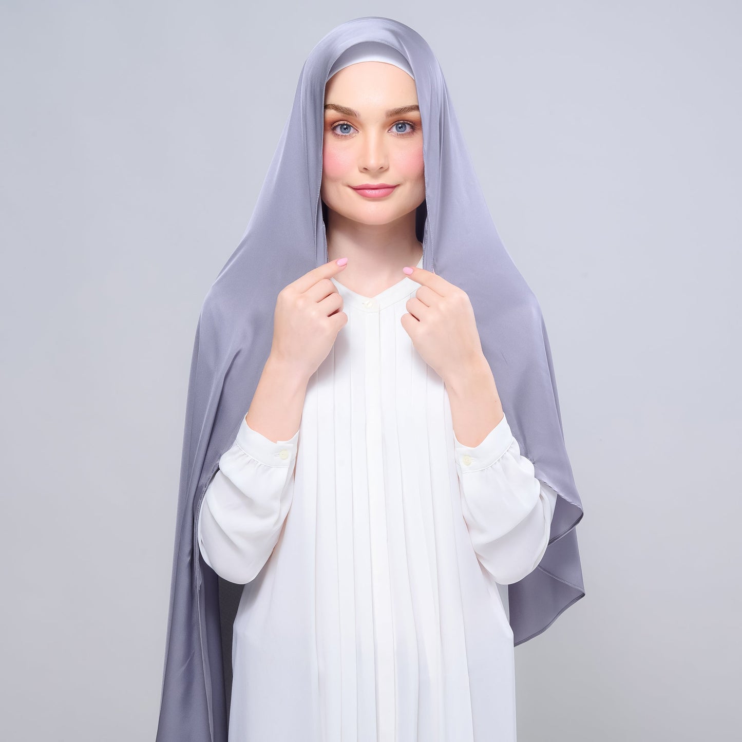 [As-Is] Instant Tag n' Go Shawl l Satin Silk in Titanium Grey