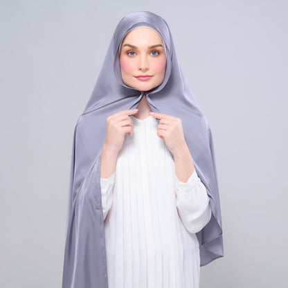 [As-Is] Instant Tag n' Go Shawl l Satin Silk in Titanium Grey