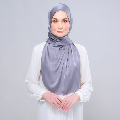 [As-Is] Instant Tag n' Go Shawl l Satin Silk in Titanium Grey