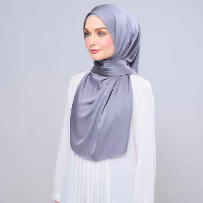 [As-Is] Instant Tag n' Go Shawl l Satin Silk in Titanium Grey