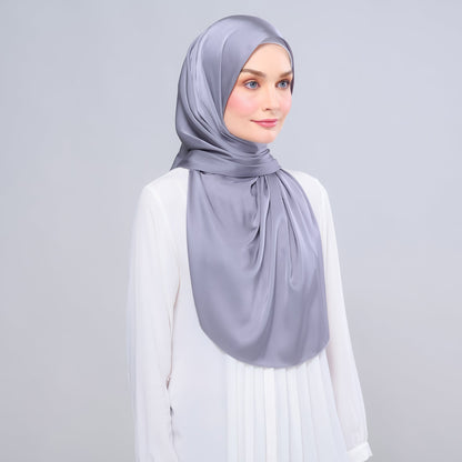 [As-Is] Instant Tag n' Go Shawl l Satin Silk in Titanium Grey