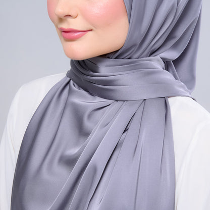 [As-Is] Instant Tag n' Go Shawl l Satin Silk in Titanium Grey
