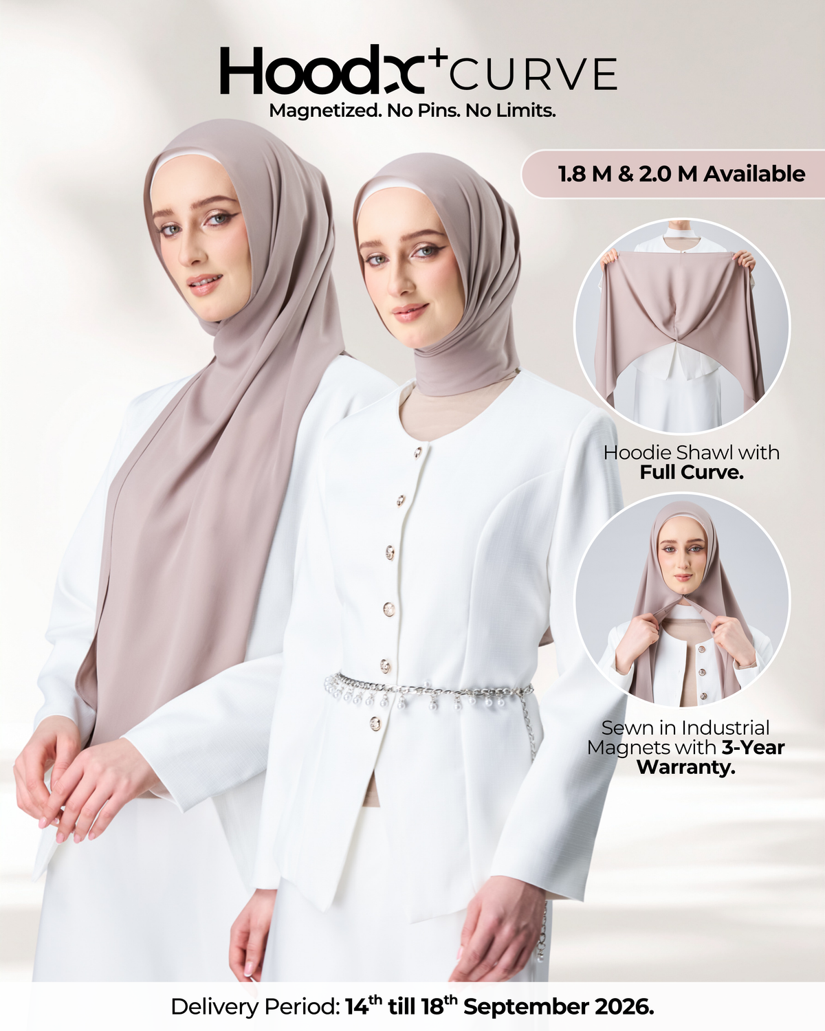 HoodX⁺Plus Curve in Taupe [Korean Chiffon]