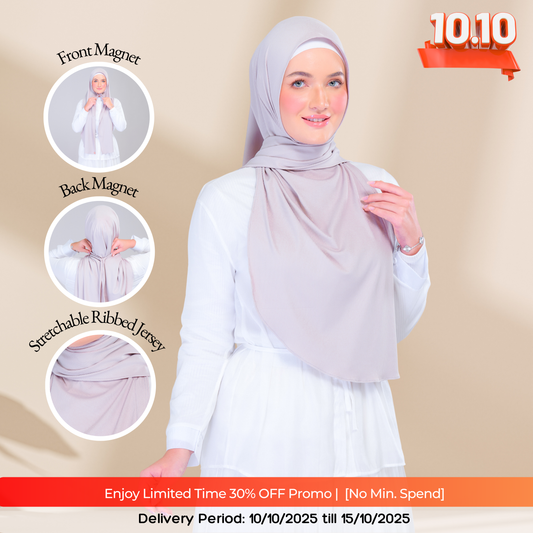 Instant Tag n' Go Shawl | Ribbed Jersey in Taupe