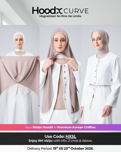 HoodX Curve in Taupe [Korean Chiffon]