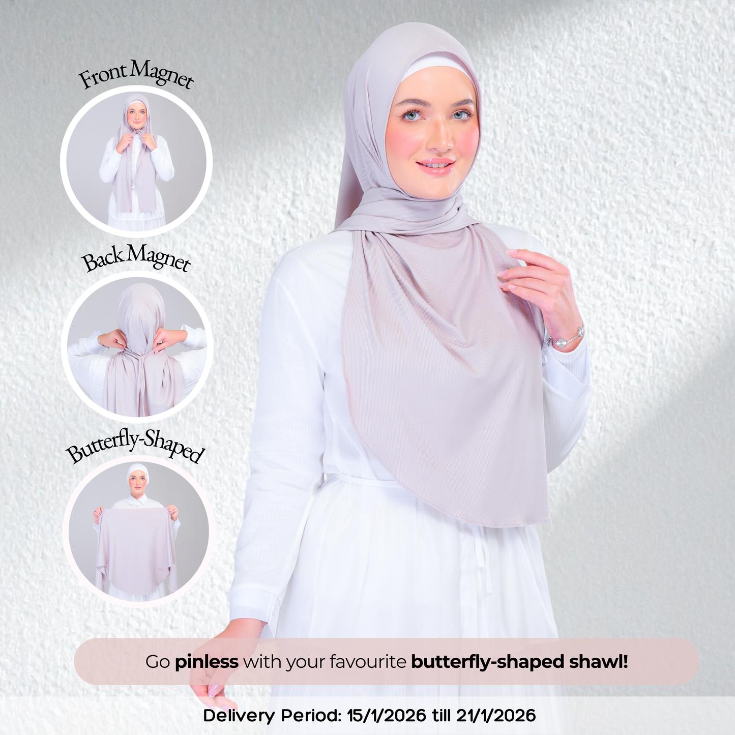 Instant Tag n' Go Butterfly | Ribbed Jersey in Taupe