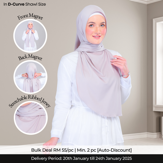 Instant Tag n' Go Shawl | Ribbed Jersey in Taupe