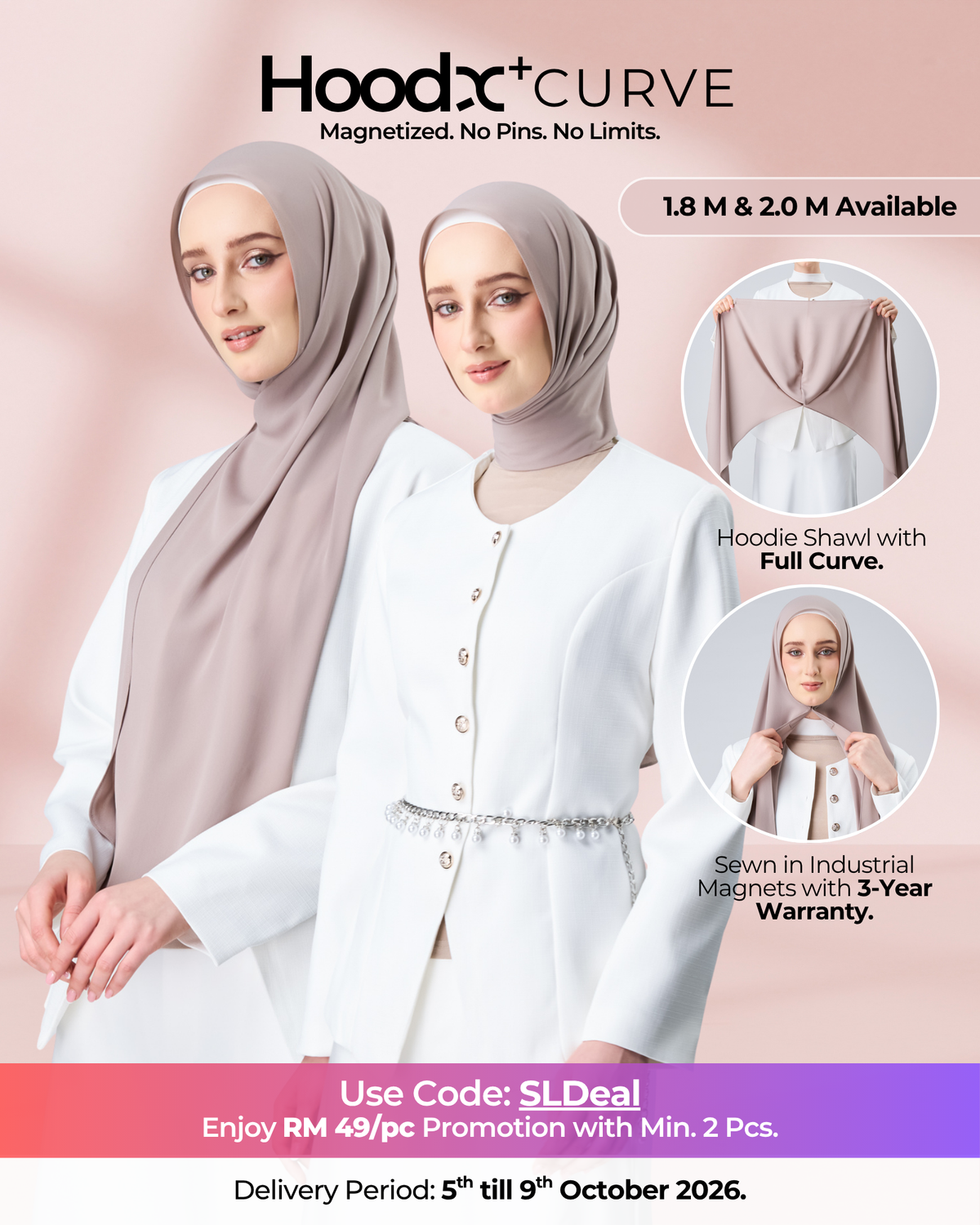 HoodX⁺Plus Curve in Taupe [Korean Chiffon]