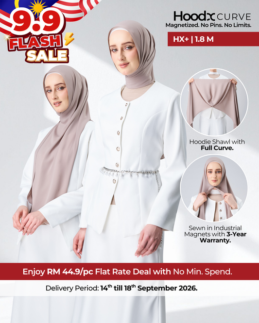 [9.9 Special] HoodX⁺Plus Curve in Taupe [Korean Chiffon]