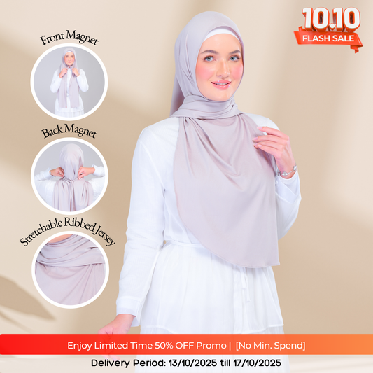 Instant Tag n' Go Shawl | Ribbed Jersey in Taupe