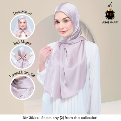[As-Is] Instant Tag n' Go Shawl l Satin Silk in Cool Taupe