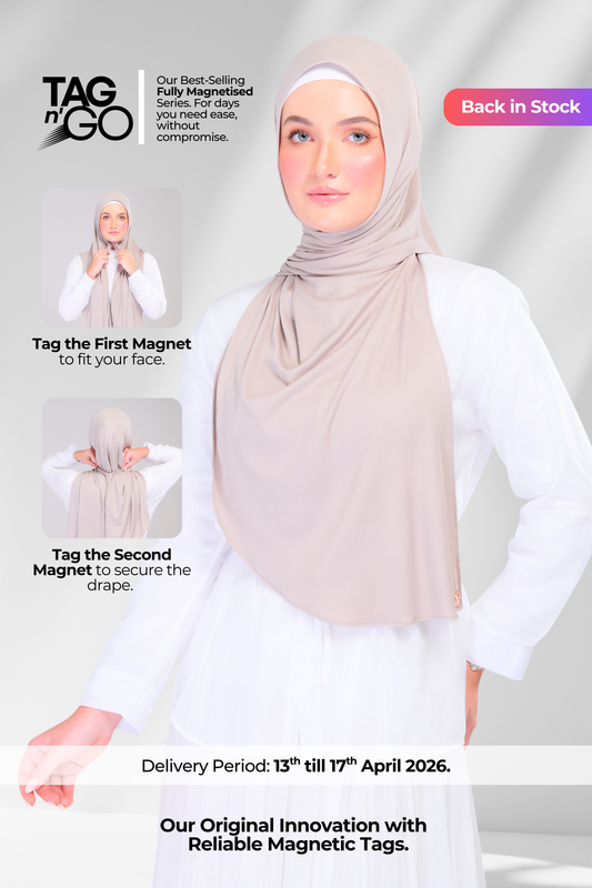 Instant Tag n' Go Shawl | Ribbed Jersey in Taupe