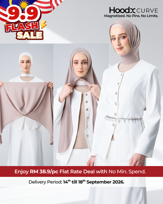 [9.9 Special] HoodX Curve in Taupe [Korean Chiffon]