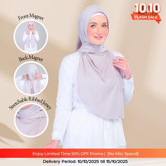 Instant Tag n' Go Shawl | Ribbed Jersey in Taupe