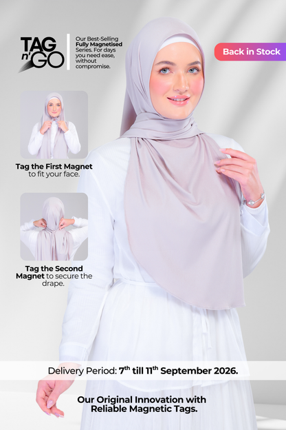 Instant Tag n' Go Shawl | Ribbed Jersey in Taupe