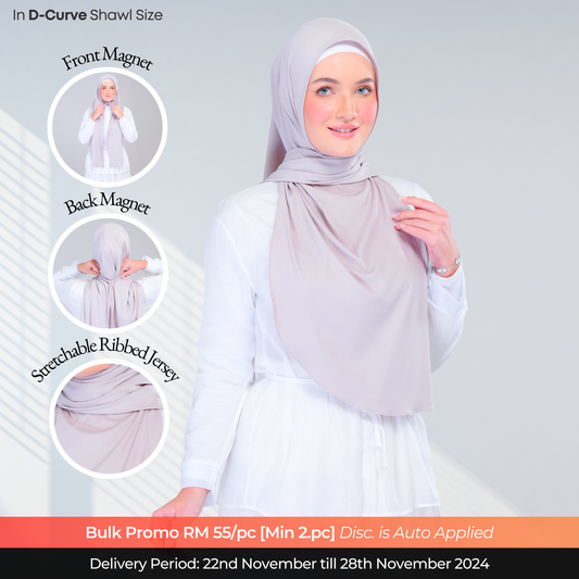 Instant Tag n' Go Shawl | Ribbed Jersey in Taupe