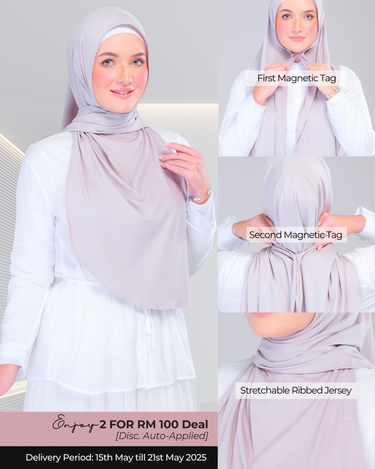 Instant Tag n' Go Shawl | Ribbed Jersey in Taupe