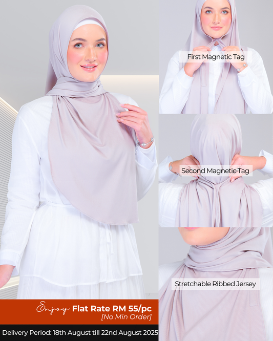 Instant Tag n' Go Shawl | Ribbed Jersey in Taupe