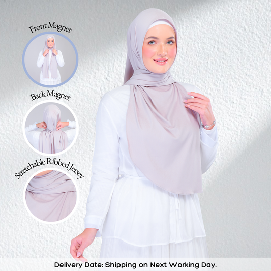 Instant Tag n' Go Shawl | Ribbed Jersey in Taupe