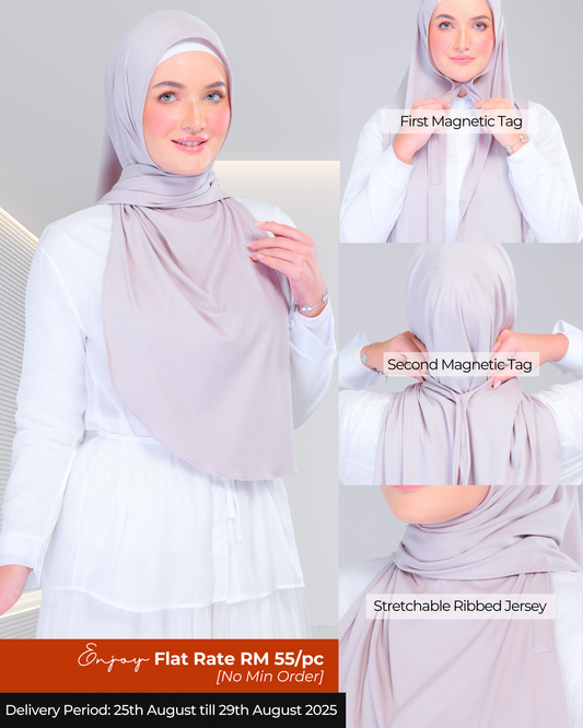 Instant Tag n' Go Shawl | Ribbed Jersey in Taupe