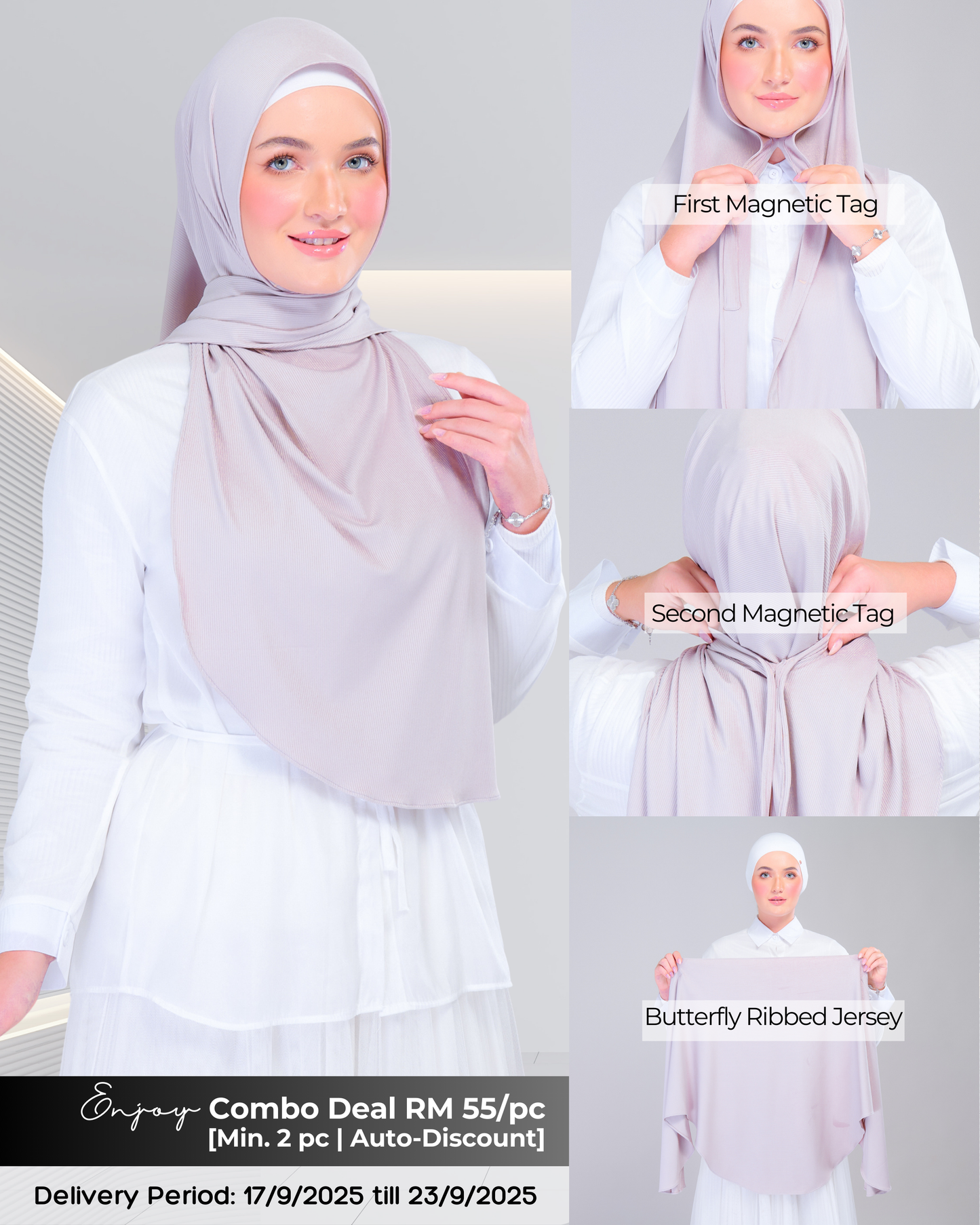 Instant Tag n' Go Butterfly | Ribbed Jersey in Taupe