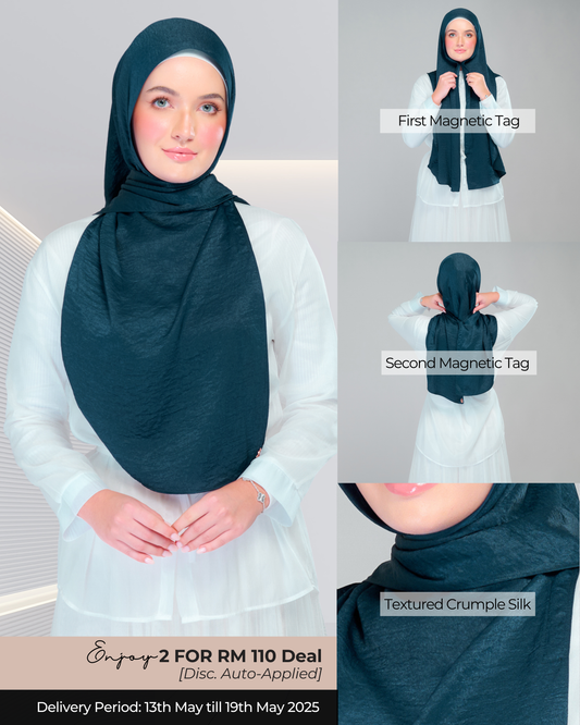 [As-Is] Instant Tag n' Go Shawl | Textured Silk in Teal