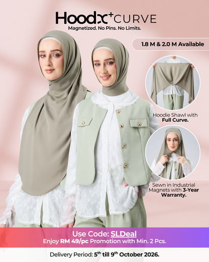 HoodX⁺Plus Curve in Thyme [Korean Chiffon]